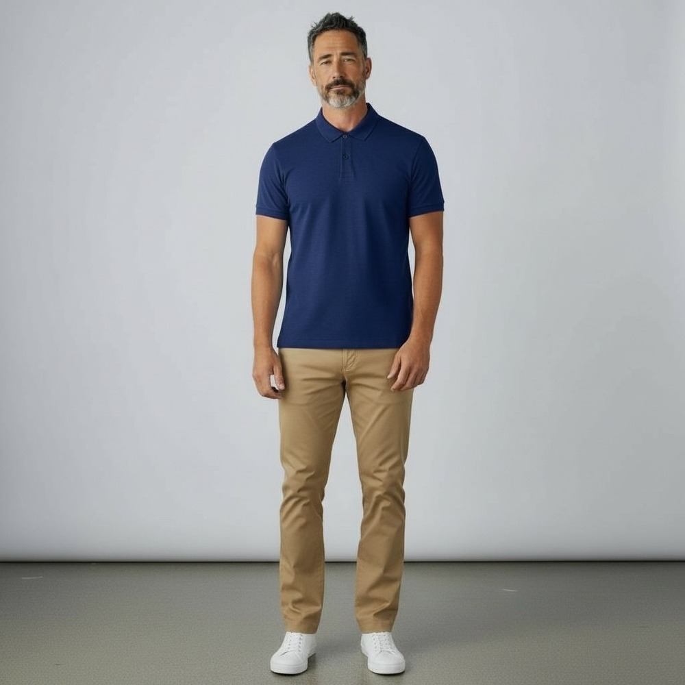 Scotch Soda Amsterdam Blue Textured Polo Shirt Men's Size Medium